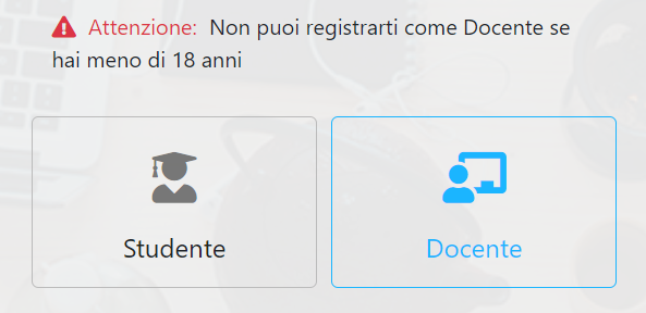 Immagine registrazione errore docente