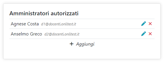 Pannello degli Amministratori