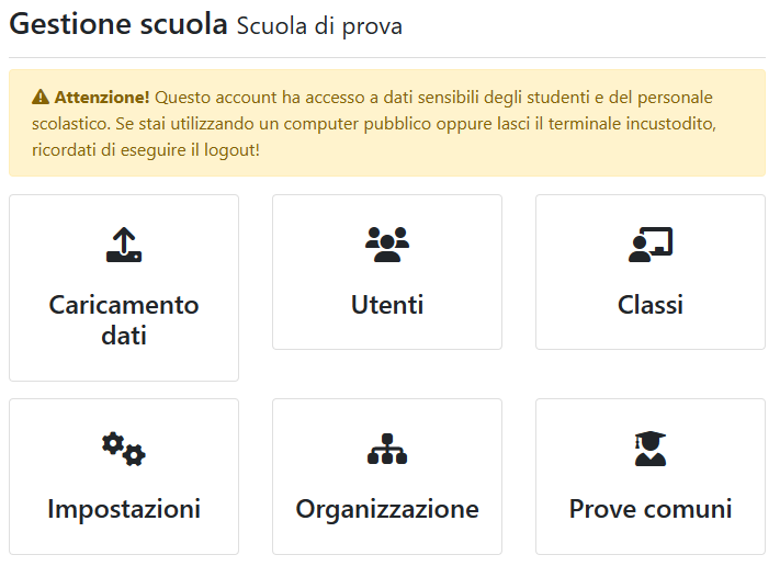 Schermata Scuole